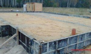 Тромбовка песка, в процессе утрамбовывается до 30% исходного объема.