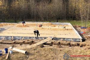 Тромбование песка. В процессе тромбовки уходит до 30 процентов объема.